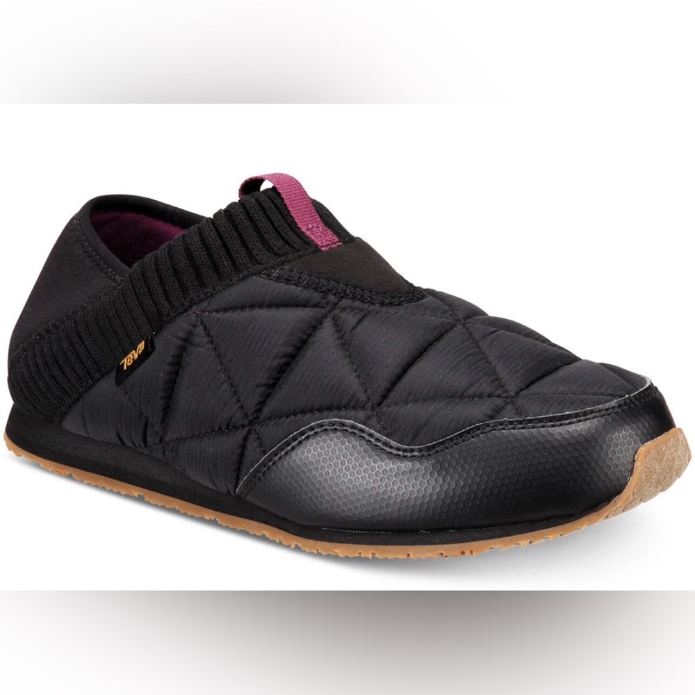 Teva Ember Moc Slip-On Shoes Womens Black Quilted Comfort Casual Outdoor 10 EUC